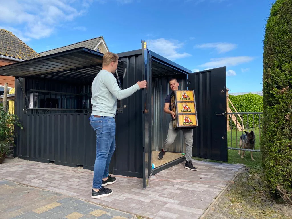 Zerlegbarer Bar-Container 6×2 m XL Blau – Bild 3