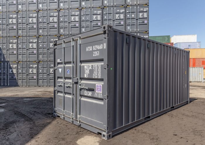 20-Fuß-Seecontainer Grau – Lager und Transport – Bild 3