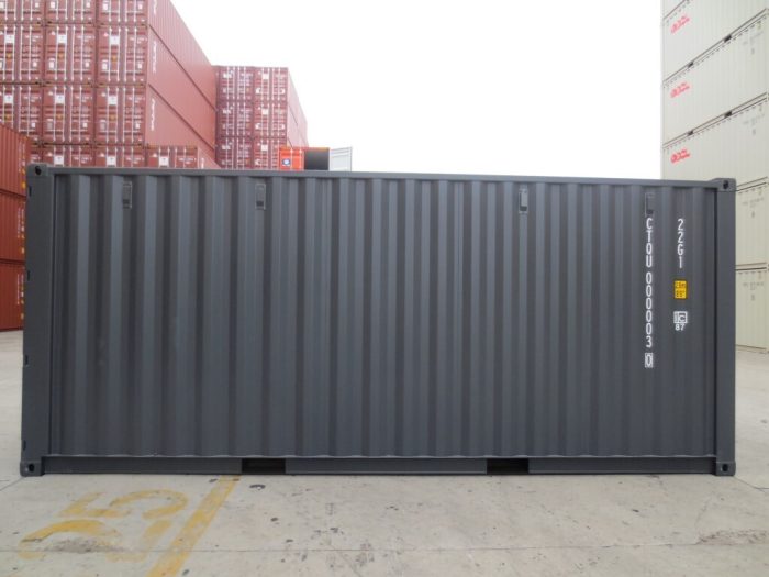 20-Fuß-Seecontainer Grau – Lager und Transport